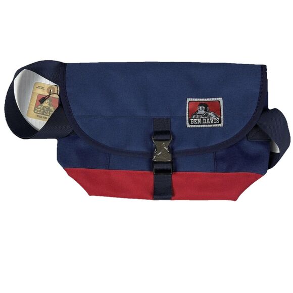 Ben Davis Waterproof Crossbody Bag NWT Red Blue Utility Streetwear Funky Monkey - Picture 1 of 8